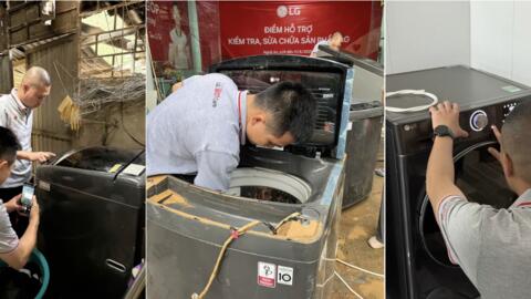LG hỗ trợ sửa chữa thiệt bị điện tử cho người dân vùng lũ ở Nghệ An và Điện Biên