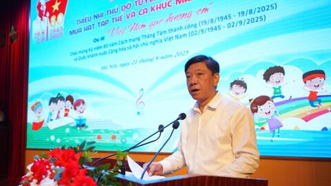 Thiếu nhi Thủ đô hân hoan tuyên truyền “Việt Nam quê hương em”