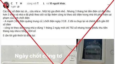 EVNNPC cảnh báo thông tin sai sự thật về hóa đơn tiền điện