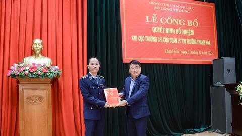 Bổ nhiệm Chi cục trưởng Chi cục Quản lý thị trường Thanh Hoá
