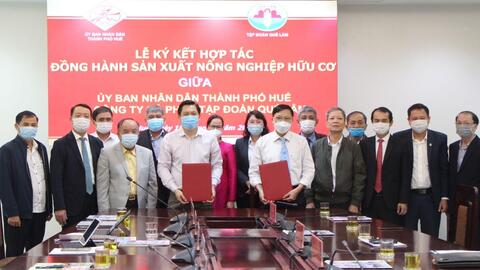 Ký kết hợp tác, đồng hành sản xuất nông nghiệp hữu cơ