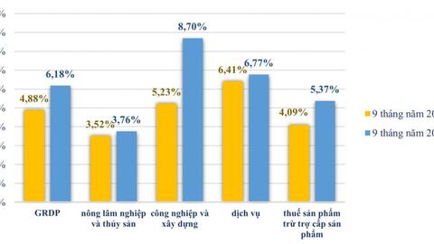 Tiền Giang: GRDP 9 tháng năm 2024 tăng 6,18%