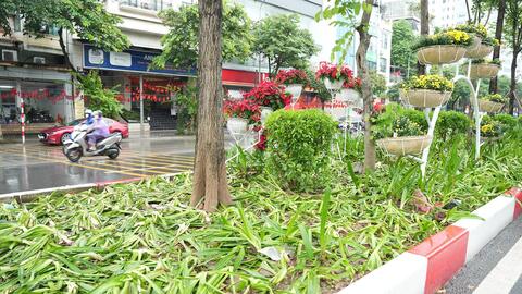 Bãi cỏ, bồn hoa tơi tả sau đêm tổng hợp luyện lần 2