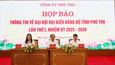 500 đại biểu dự Đại hội Đảng bộ tỉnh Phú Thọ diễn ra vào ngày 29, 30/9