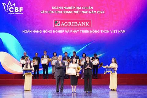 Agribank được trao danh hiệu "Doanh nghiệp đạt chuẩn Văn hóa kinh doanh Việt Nam"