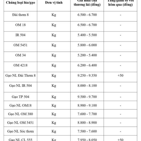Giá lúa gạo hôm nay ngày 27/2/2026: Gạo Đài Thơm 8 tăng nhẹ
