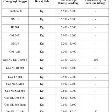 Giá lúa gạo hôm nay ngày 4/3/2026: Gạo xuất khẩu biến động nhẹ