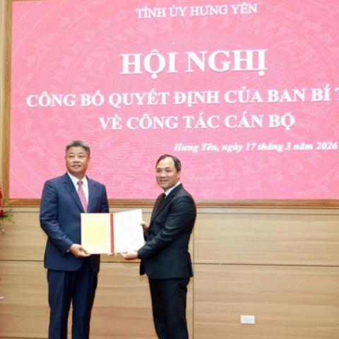 Ông Nguyễn Mạnh Quyền giữ chức Phó Bí thư Tỉnh ủy Hưng Yên