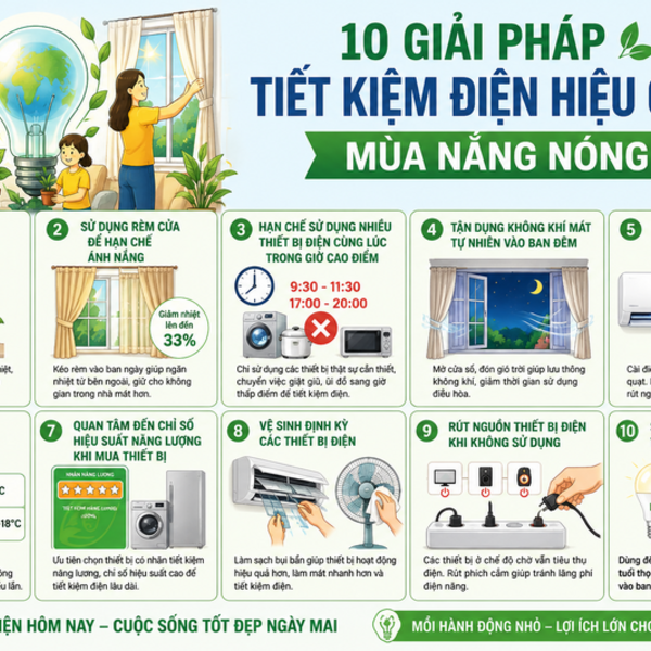 10 giải pháp ‘chặn’ đà tăng của hóa đơn điện mùa nắng nóng