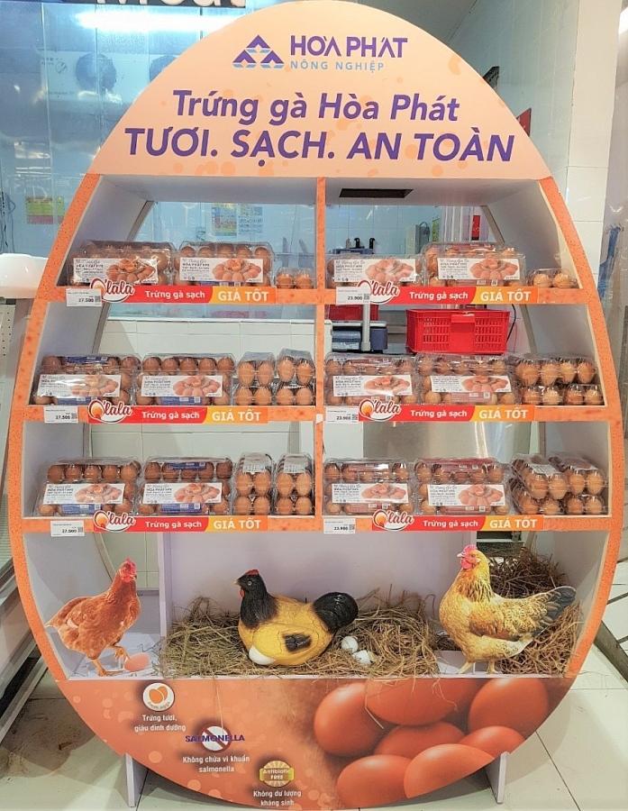 Trứng gà Hòa Phát phủ sóng hệ thống Vinmart và hầu hết các siêu thị tại Hà Nội