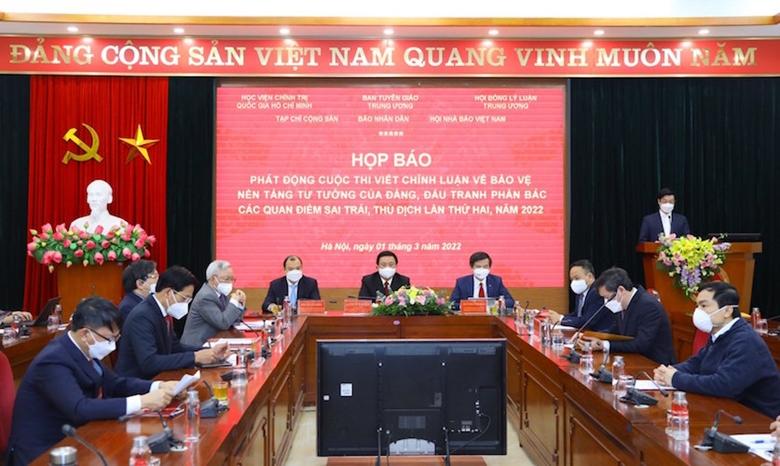 Quang cảnh lễ phát động cuộc thi tại điểm cầu Học viện Chính trị quốc gia Hồ Chí Minh. Ảnh nguồn dangcongsan.vn