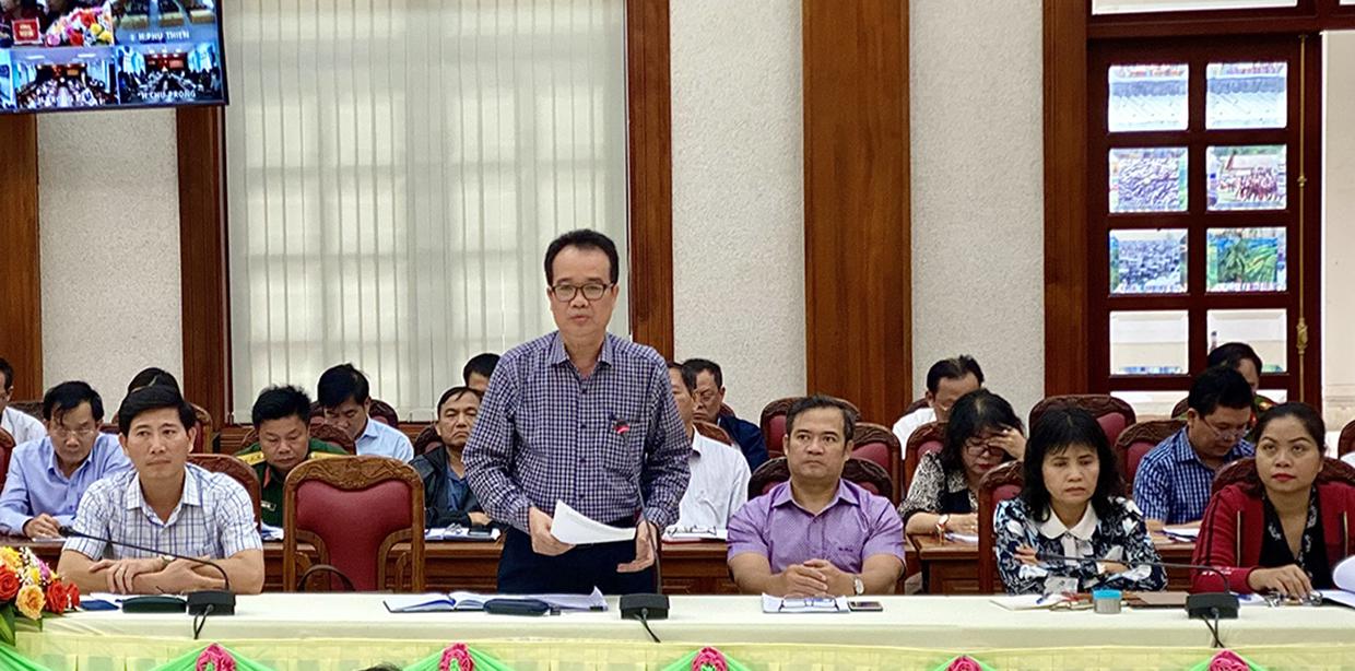 Ông Lưu Trung Nghĩa-Giám đốc Sở Nông nghiệp và PTNT phát biểu tại Hội nghị. Ảnh: Hà Duy