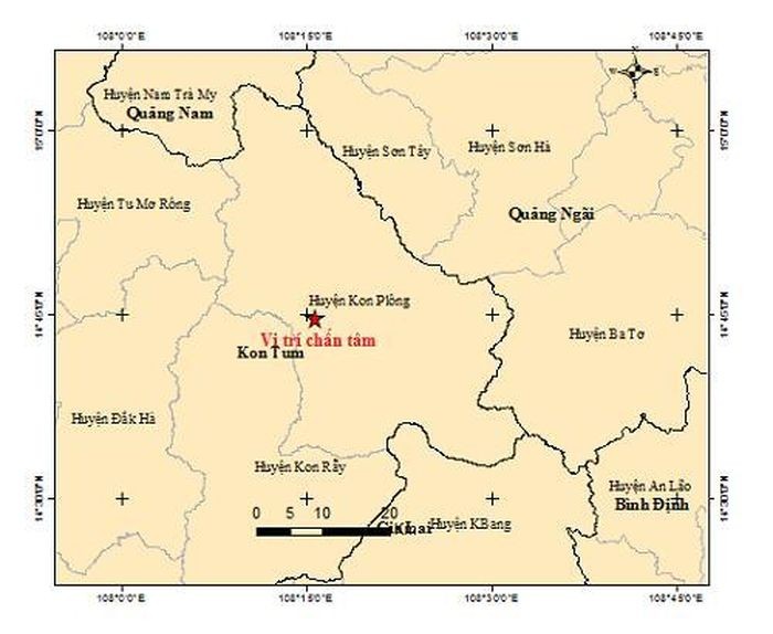 Kon Tum: Liên tục xảy ra động đất mạnh tại  huyện Kon Plông