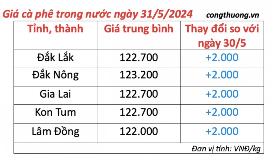 Giá cà phê hôm nay, 31/5/2024: Giá cà phê trong nước giữ đà tăng cao