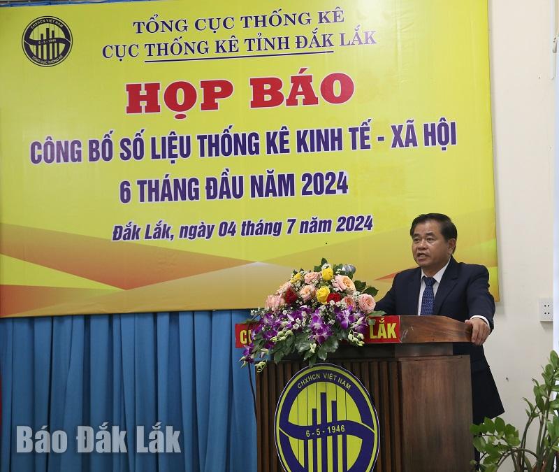 Lãnh đạo Cục Thống kê Đắk Lắk công bố số liệu về tình hình kinh tế - xã hội của tỉnh