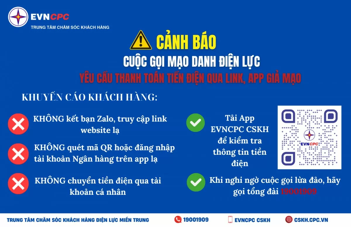 Cảnh báo khách hàng miền Trung - Tây Nguyên trước tình trạng giả mạo Điện lực