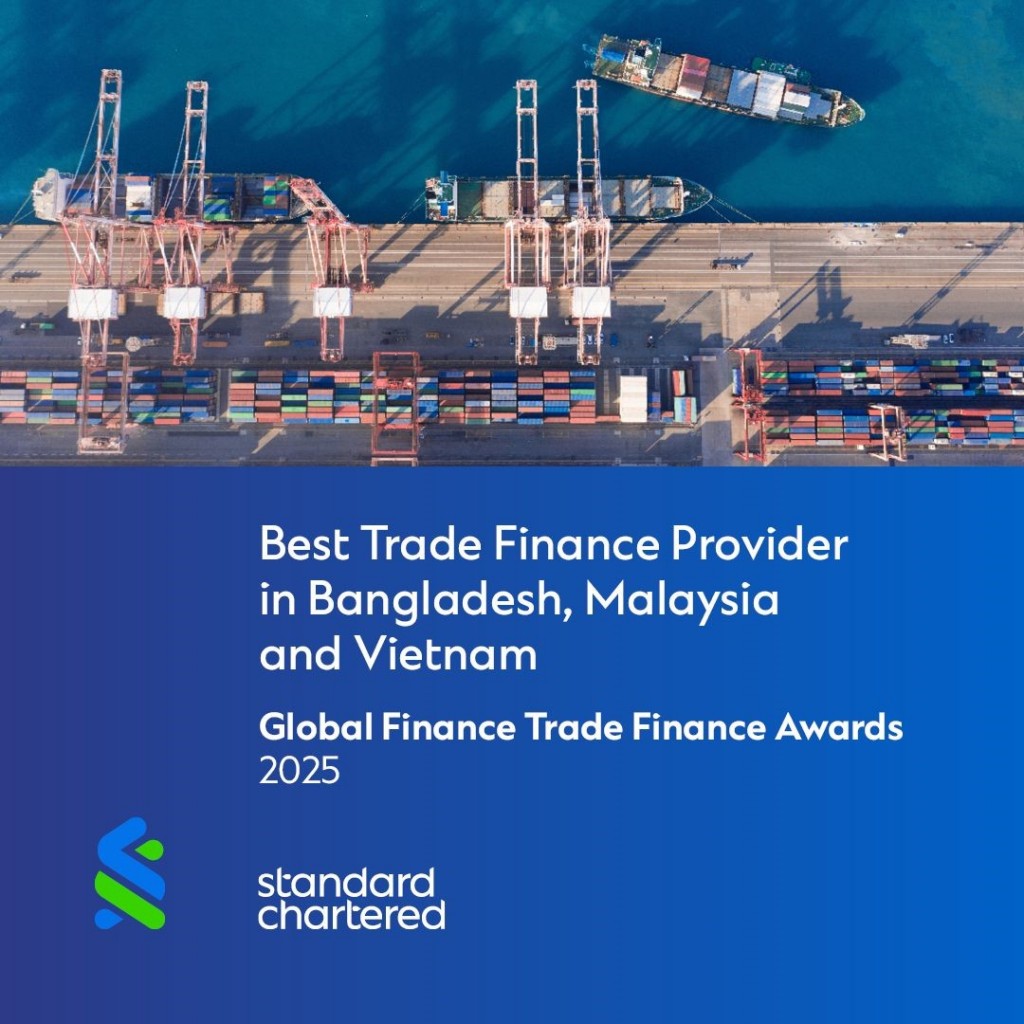 Standard Chartered được vinh danh Ngân hàng cung cấp dịch vụ Tài trợ Thương mại tốt nhất Việt Nam từ Global Finance