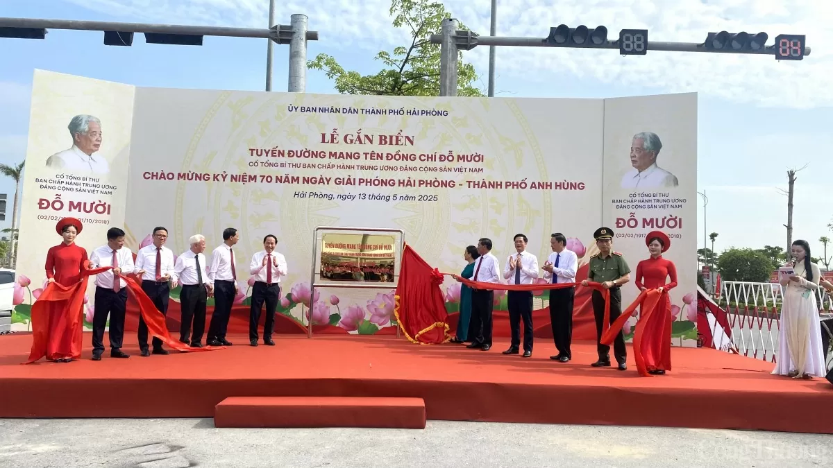 Hải Phòng: Gắn biển đường mang tên đồng chí Đỗ Mười Hải Phòng: Gắn biển đường mang tên đồng chí Đỗ Mười