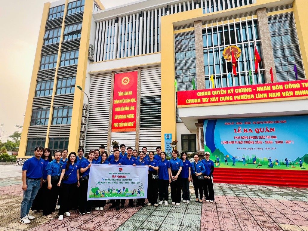 Đoàn thanh niên phường Lĩnh Nam hưởng ứng phong trào