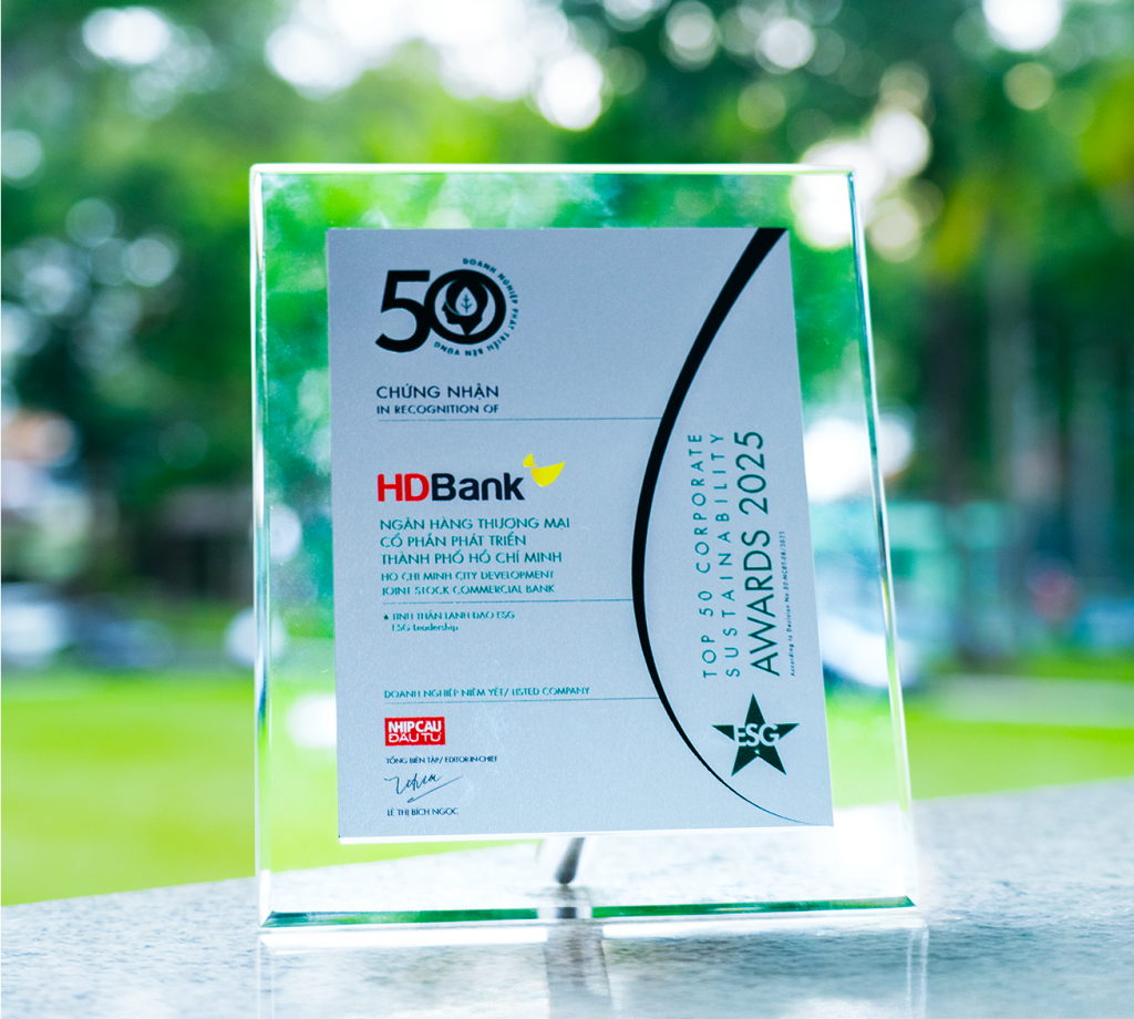 HDBank lần thứ ba liên tiếp được vinh danh trong Top 50 Doanh nghiệp Phát triển bền vững tiêu biểu Việt Nam