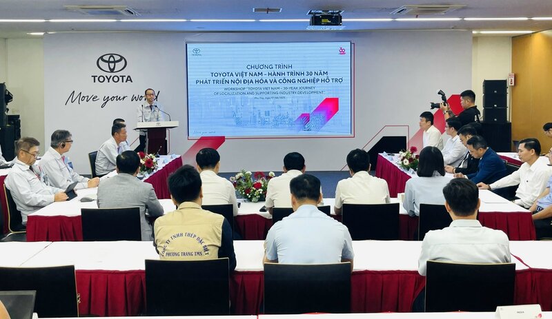 Chương trình “Toyota Việt Nam - Hành trình 30 năm phát triển nội địa hóa và công nghiệp hỗ trợ”. Ảnh: Đức Hiền