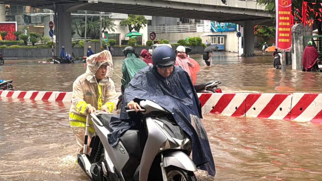 Mưa lớn khiến cây xanh bật gốc đổ đè 2 xe ô tô
