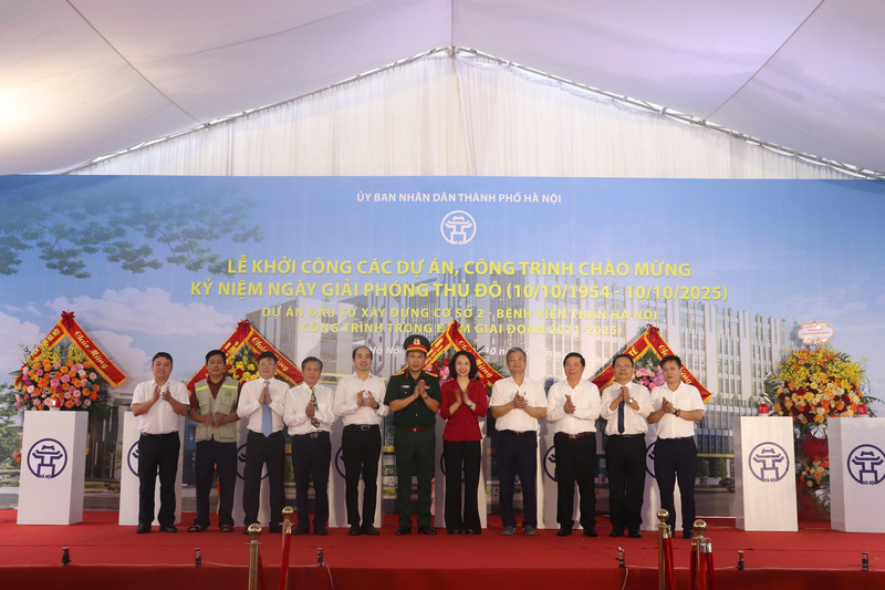 UBND Thành phố Hà Nội đã tổ chức lễ khởi công Dự án đầu tư xây dựng cơ sở 2 của Bệnh viện Thận Hà Nội. Ảnh: Linh Phạm