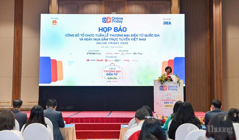 Buổi họp báo công bố thông tin “Tuần lễ Thương mại điện tử quốc gia và Ngày mua sắm trực tuyến 2025”.