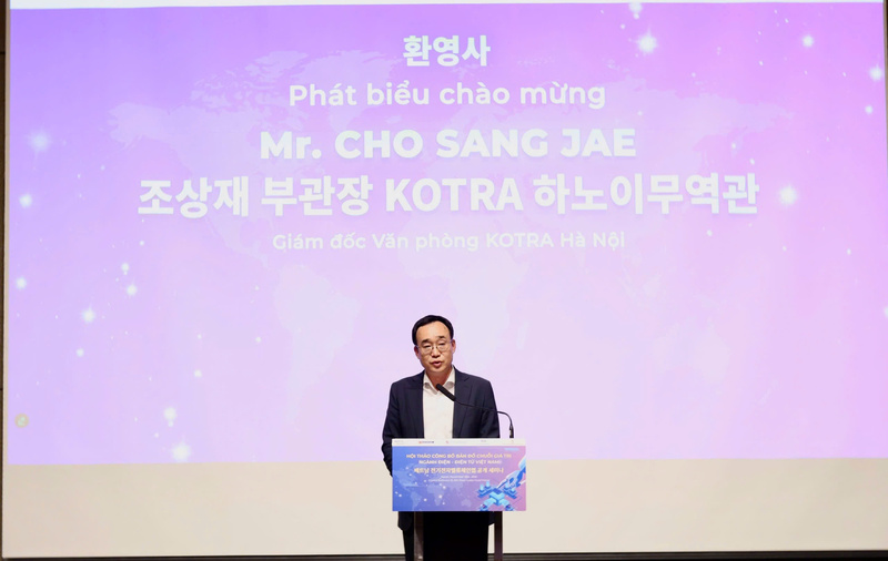 Ông Cho Sang Jae, Giám đốc Văn phòng KOTRA Hà Nội đánh giá cao sự hợp tác của hai bên trong nghiên cứu 'Bản đồ Chuỗi giá trị điện - điện tử Việt Nam'. Ảnh: Đ.N