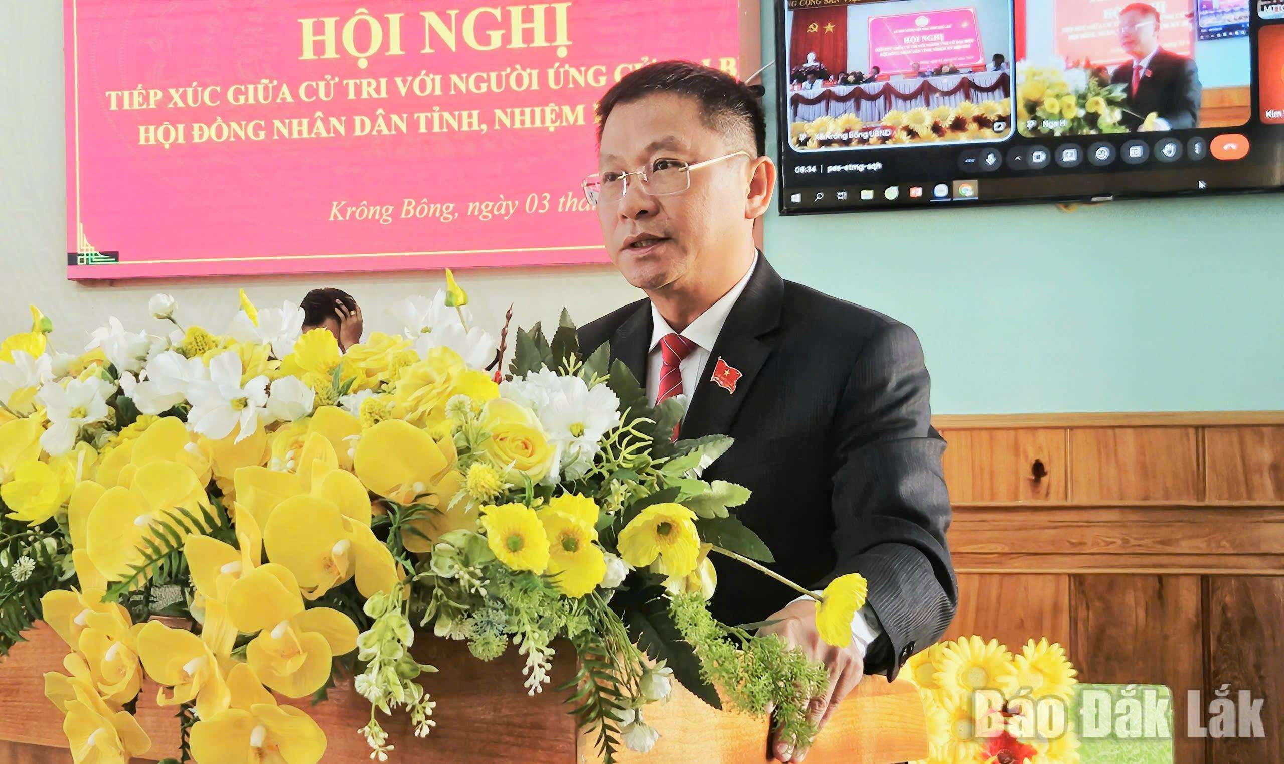 Ủy viên Ban Thường vụ Tỉnh ủy, Chủ nhiệm Ủy ban Kiểm tra Tỉnh ủy Trần Trung Hiển trình bày chương trình hành động.