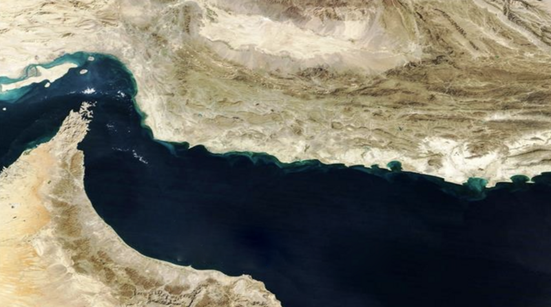 Hình ảnh từ vệ tinh Terra của NASA về eo biển Hormuz.