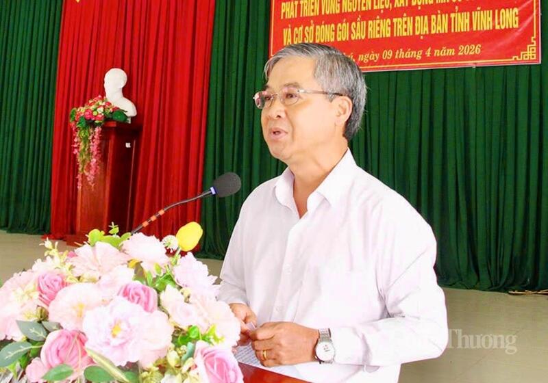 Ông Châu Văn Hoà - Phó Chủ tịch UBND tỉnh Vĩnh Long, phát biểu tại hội nghị.