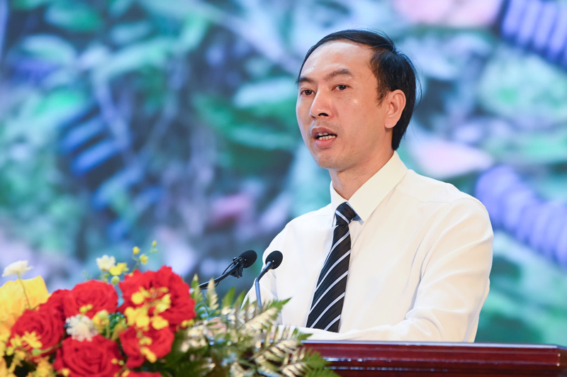 Ông Nguyễn Thành Đồng, Phó Giám đốc Sở Nông nghiệp và Môi trường tỉnh Lai Châu phát biểu tại hội nghị. Ảnh: Tùng Đinh