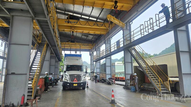 Cẩu trục quá khổ sang tải để vận chuyển hàng hóa vào nội địa.