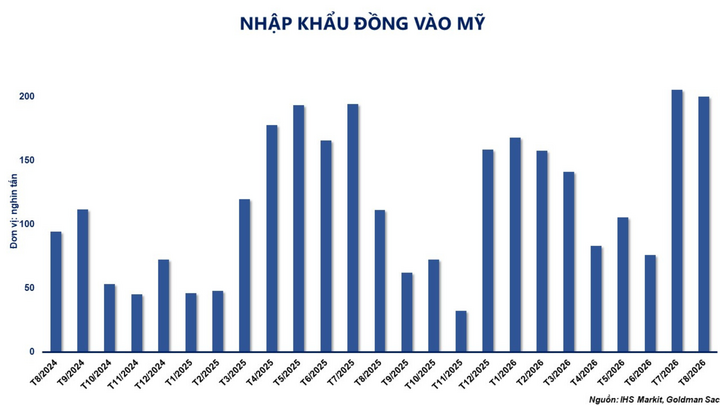 Nhập khẩu đồng vào Mỹ.